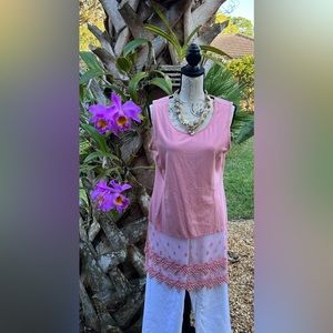 Kathleen Kirkwood Tunic-length Tank in Dusty Rose